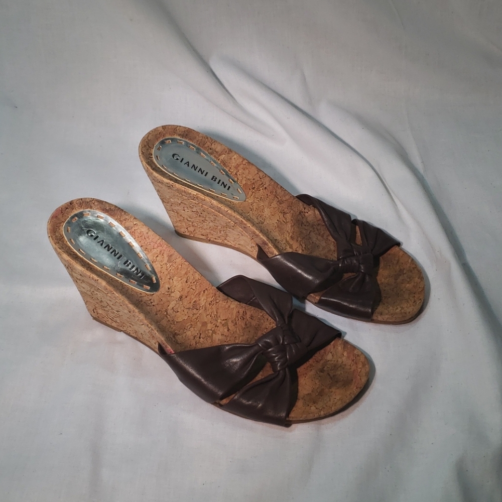 Brown platform sandals